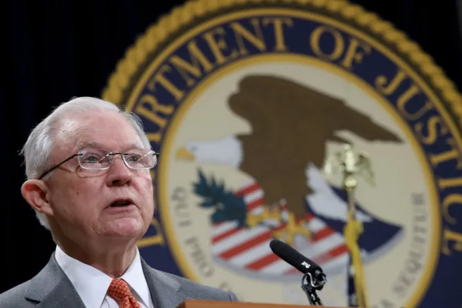 Attorney General Jeff Sessions speaks at a Department of Justice Religious Liberty Summit Credit Win McNamee Getty Images CNA