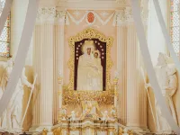 The icon of Mary Health of the Sick in the Lithuanian shrine of Siluva - 