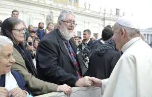 Austin and Catherine Mardon meet Pope Francis Nov. 6.   Vatican Media.