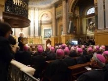 Pope Benedict and many of Australia's bishops gather for the Oct. 19 inauguration of the Domus Australia