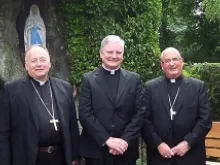Auxiliary Bishop Stephen Robson, Msgr. Leo Cushley and Archbishop Philip Tartaglia, Apostolic Administrator. Courtesy of the Archdiocese of St. Andrews and Edinburgh.
