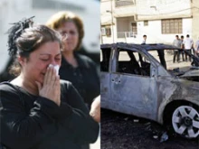Iraqi Christians mourn the deaths of loved ones/ A car bomb that was detonated near Christian homes