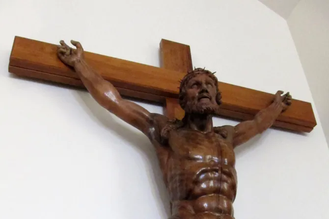 Basilica of Saint Mary of the Immaculate Conception wooden crucifix which survived arson attack in 1856 Credit Nheyob via Wikimedia Commons CNA 7 1 15