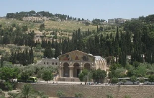 Basilica of the Agony located on the Mount of Olives in Jerusalem, next to the Garden of Gethsemane.   James Emery via Flickr (CC BY 2.0).