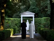 Archive photo of Benedict XVI in the papal gardens at Castel Gandolfo. 