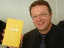 Youcat publisher Bernard Meuser talks to CNA on Feb. 23, 2012