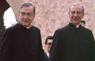 Bishop Alvaro del Portillo (Right) with St. Josemaría Escrivá, Photo courtesy of Opus Dei.