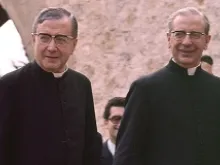 Bishop Alvaro del Portillo (Right) with St. Josemaría Escrivá, Photo courtesy of Opus Dei.