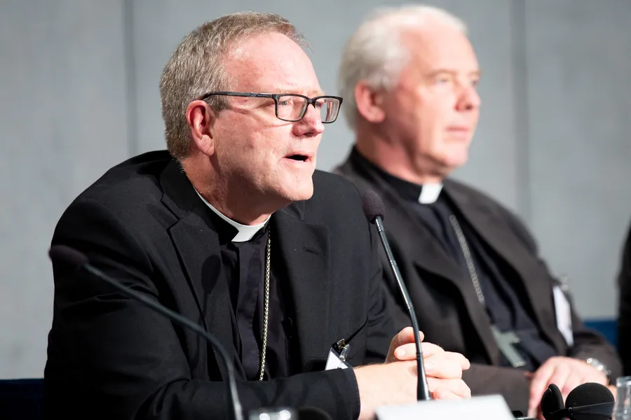 Bishop Robert Barron responds to a question about Wuerl's resignation at the Vatican on Oct. 12, 2018. ?w=200&h=150