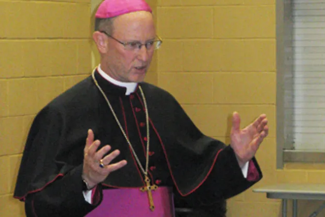 Bishop James D Conley speaks at the Harvard Catholic Center on September 16 2012 Courtesy of Fr Michael E Drea 2 CNA US Catholic News 9 17 12
