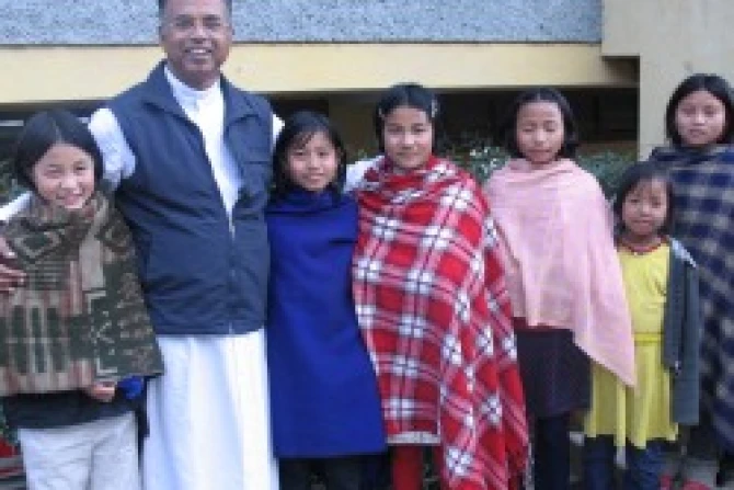 Bishop Jose Mukala of Kohima with faithful