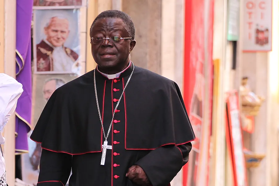 Bishop Joseph Osei-Bonsu of Konongo-Mampong, president of Ghana's bishops' conference, walks to the Vatican's Synod Hall, Oct. 9, 2014. ?w=200&h=150