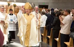 Bishop Michael C. Barber leaves the Cathedral of Christ the Light after his ordination and installation as Bishop of Oakland. ?w=200&h=150