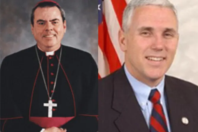 Bishop Michael J Sheridan Rep Mike Pence CNA US Catholic News 3 30 11