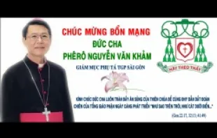 Offical graphic from the 2008 episcopal consecration of Bishop Peter Nguyen Van Kham, who was recently appointed Bishop of My Tho. Photo courtesy of Bishop Nguyen. 