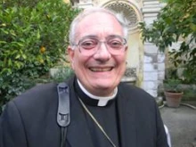 Bishop Nicholas A. DiMarzio of Brooklyn speaks to CNA on Nov. 29 after lunch at Casa Santa Maria