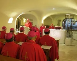Bishop Patrick J. McGrath of San Jose gives the homily at the Tomb of St. Peter during Mass with other Region XI US bishops on their ad limina visit to the Holy See, April 18.?w=200&h=150