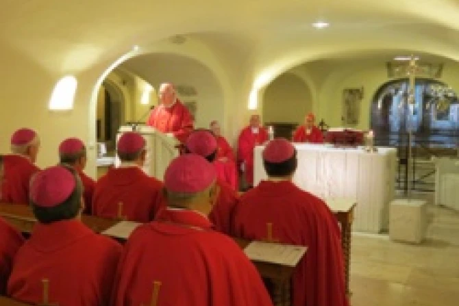 Bishop Patrick J McGrath of San Jose gives the homily at the Tomb of St Peter Region XI ad limina visit April 18 CNA Vatican Catholic News 4 18 12