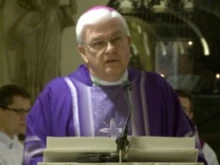 Bishop Quinn of Winona, MN at the Altar of the Tomb of St. Peter on March 9, 2012.