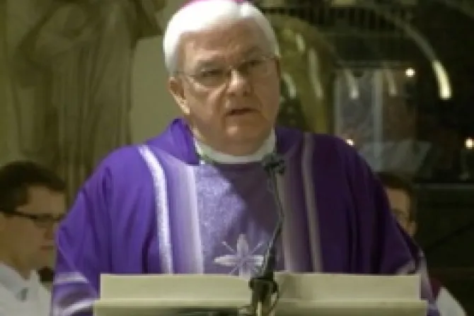 Bishop Quinn of Winona MN at the Altar of the Tomb of St Peter on March 9 2012 CNA Vatican Catholic News 3 12 12
