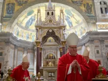 Bishop Richard Malone of Buffalo at the Basilica of Saint Paul Outside the Walls in Rome during the US bishops' Region II ad limina, Nov. 12, 2019. 