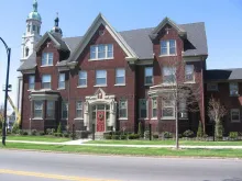 Bishop Richard Malone's Buffalo residence, which was protested Sunday. 