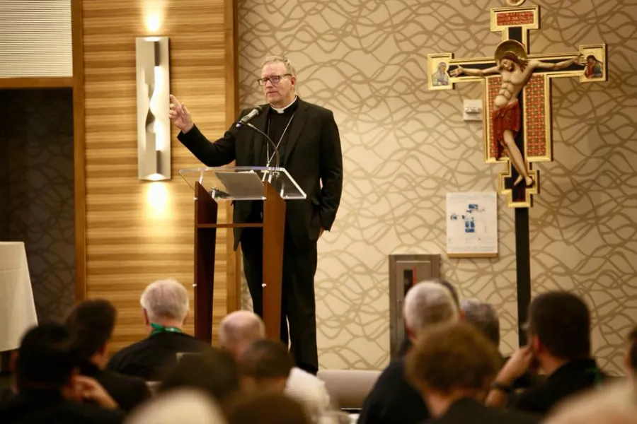 Bishop Robert Barron, auxiliary bishop of Los Angeles, speaks during the Word on Fire Conference in Huntington Beach, Calif., August 2018. Photo courtesy of Word on Fire.?w=200&h=150