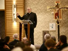 Bishop Robert Barron speaks during the Word on Fire Conference in Huntington Beach, Calif., August 2018. Photo courtesy of Word on Fire.