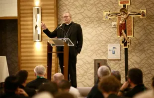Bishop Robert Barron speaks during the Word on Fire Conference in Huntington Beach, Calif., August 2018. Photo courtesy of Word on Fire. 