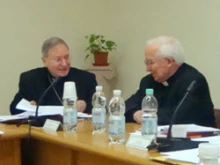 Bishop Serratelli speaks to Cardinal Canizares Llovera