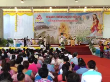 Bishop Silvio Siripong Charatsri says Mass at Sacred Heart Seminary, in Sriracha, Thailand, June 13, 2015.