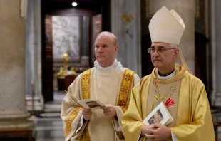 Bishop Steven Raica offers Mass at the Basilica of St. Mary Major in Rome Dec. 12, 2019.   Daniel Ibanez/CNA.