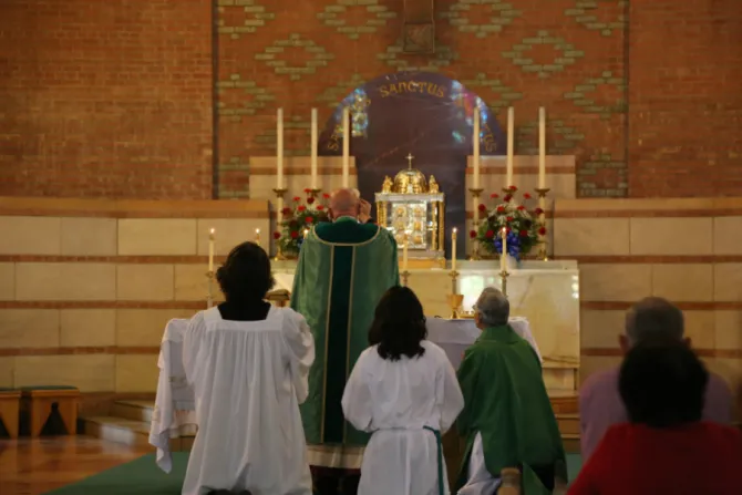 Bishop Wall says Mass ad orientem at Sacred Heart Cathedral in Gallup Credit Peter Zelasko courtesy diocese