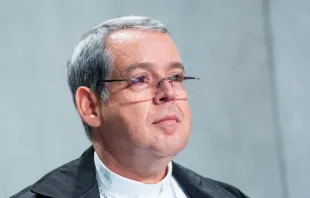 Bishop Wellington de Queiroz Vieira of Cristalandia at a Holy See press office briefing, Oct. 16, 2019.   Daniel Ibanez/CNA.