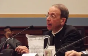 Bishop William Lori testifies Oct. 26, 2011 on the threats to religious liberty at the House subcommittee hearing 
