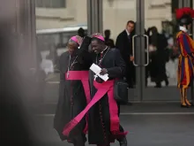 Bishops exiting the Vatican's Paul VI Hall during the Synod of Bishops, Oct. 5, 2015. 