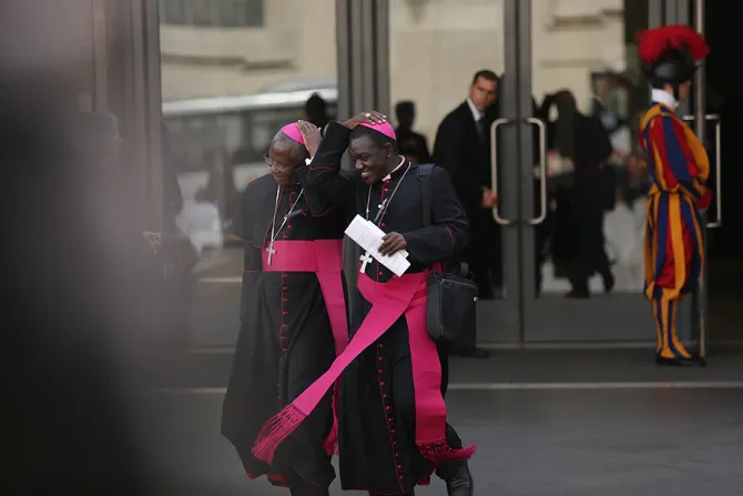 Bishops and Cardinals 6 coming out of the Paul VI Hall during the Assembly of Bishops of the Synod on the Family Oct 5 2015 Credit Daniel Ibanez CNA 10 5 15
