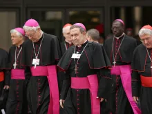 Bishops exiting the Vatican's Paul VI Hall during the Synod on the Family, Oct. 9, 2015. 