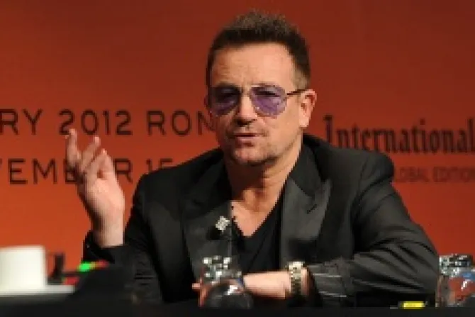 Bono at the 2012 International Herald Tribunes Luxury Business Conference Credit Larry Busacca Getty Images Entertainment Getty Images CNA Vatican Catholic News 11 16 12