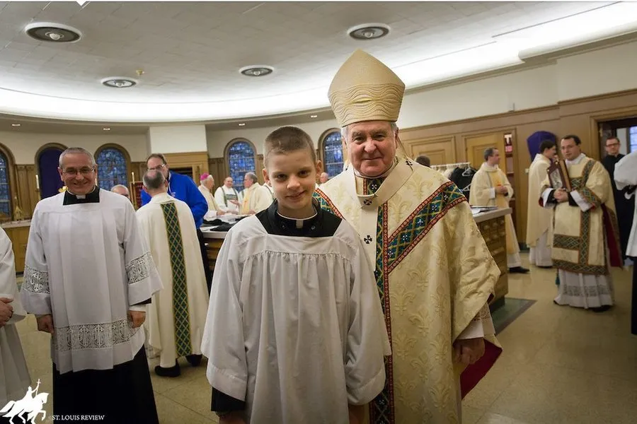 Brett Haubrich with Archbishop Carlson of St. Louis. ?w=200&h=150