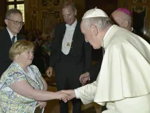 Bridget Brown meets with Pope Francis in Vatican City on Oct. 21, 2017. 