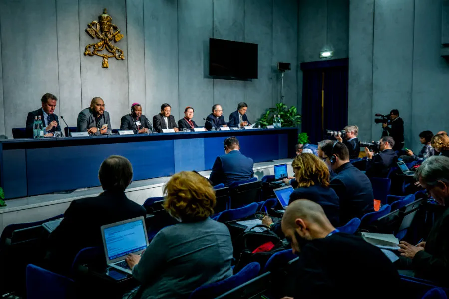 Press Briefing during the Synod of Bishops, Vatican City, Oct. 23, 2018. ?w=200&h=150
