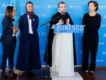 Brother Nicolas Tixier, O.P., speaks at the signing of an agreement between the UAE and UNESCO, Oct. 10, 2019. 