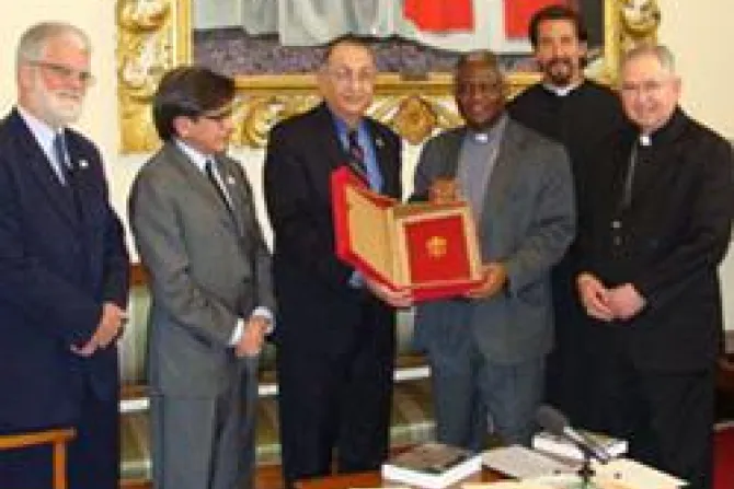 CALL Leaders meet with Cardinal Peter Turkson in the Vatican Credit CALL CNA Vatican Catholic News 9 28 11