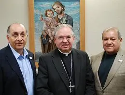 Archbishop José Gomez, with President and CEO Robert B. Aguirre (left) and Chairman Ruben Escobedo (right)?w=200&h=150