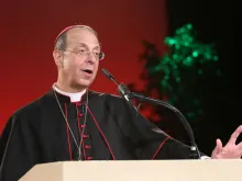 Archbishop William Lori speaks at a Legatus conference on Feb 8, 2013. 