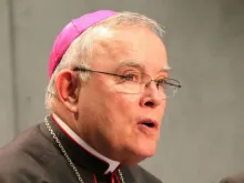 Archbishop Charles Chaput of Philadelphia speaks about the 2015 World Meeting of Families during a press conference at the Vatican Press Office, March 25, 2014.