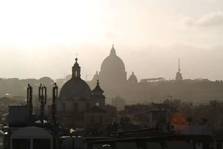 View of St. Peter`s Basilica from the roof of the Pontifical University of the Holy Cross on April 1, 2015. ?w=200&h=150