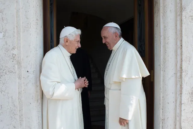 Pope Francis with Pope Emeritus Benedict XVI at the Monastery of Mater Ecclesiae in Vatican City on June 30, 2015. ?w=200&h=150
