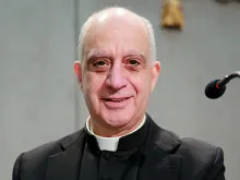 Archbishop Rino Fisichella, president of the Pontifical Council for the Promotion of the New Evangelization, at the Vatican press office on Jan. 18, 2016. 